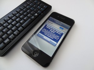 Die Verbindung der Tastatur zu einem iPhone klappt per Bluetooth 